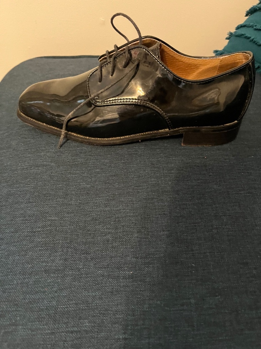Lord West Men's Black Patent Leather Oxfords Sz 9.5M Tuxedo Dress Shoes